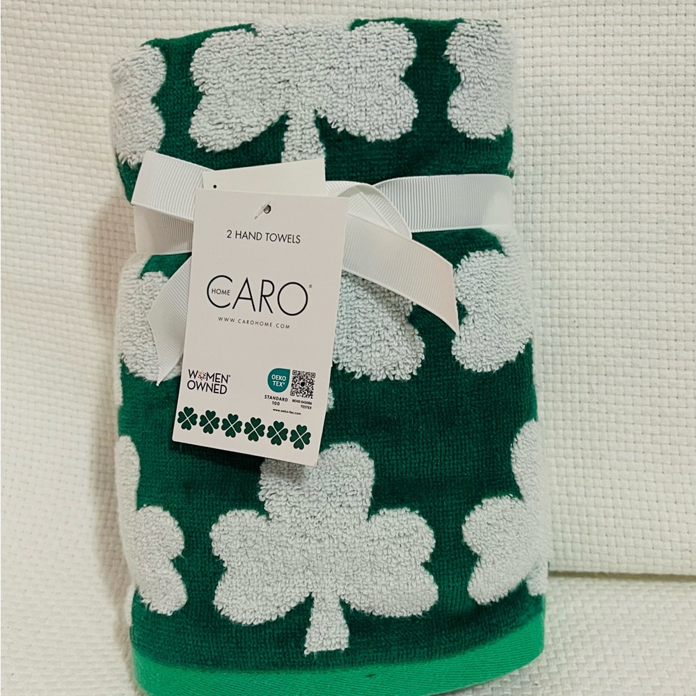St Patrick’s Caro Home Shamrocks Habd Towels, Set of 2